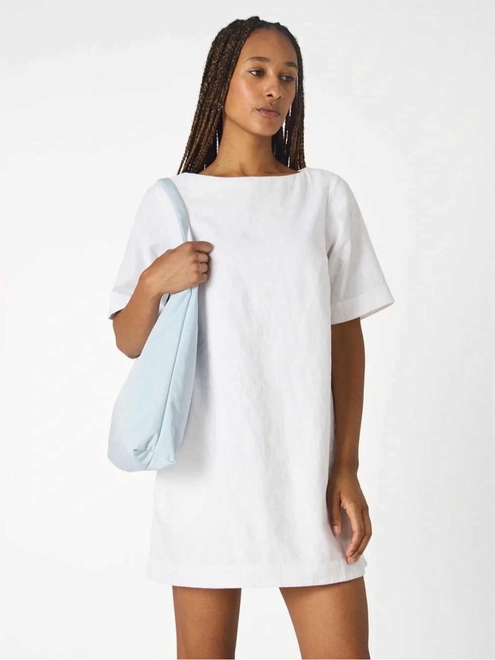 Abercrombie & Fitch White Short Sleeve Mini Dress